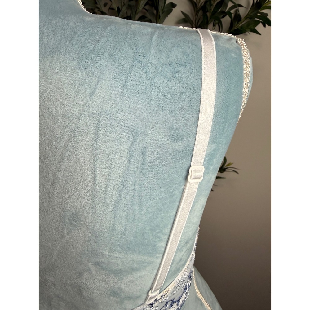 Cosabella Floral Embroidered Sheer Mesh Underwire Bra Blue White Scalloped 34C - Picture 8 of 11